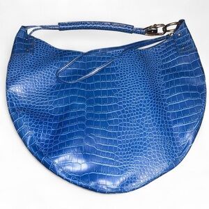 BIJOUX TERNER Blue Faux Leather Shoulder Bag